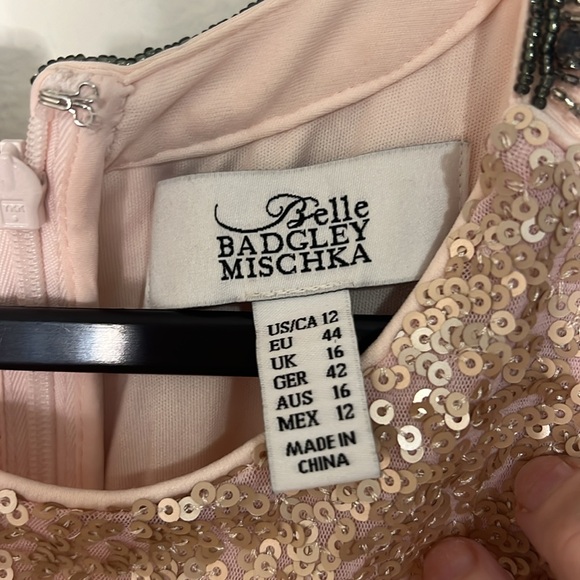 Badgley Mischka Beautiful sparkling dress size 12 pink rose coloring. - Picture 3 of 6